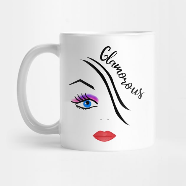 Glamourous women's face design by KaisPrints